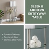 image:imageConvenience Concepts Designs2Go Classic Glass 3 Tier HalfCircle Entryway Table GlassGlass