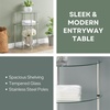 image:imageConvenience Concepts Designs2Go Classic Glass 3 Tier HalfCircle Entryway Table GlassHalfcircle Entryway Table