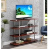image:imageConvenience Concepts Designs2Go No Tools XL Highboy 4Tier TV Stand 4725  Entertainment Center for TVs up to 55 Inches Modern TV Console with Shelves for Living Room Family Room Light OakCherry