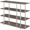 image:imageConvenience Concepts Designs2Go No Tools XL Highboy 4Tier TV Stand 4725  Entertainment Center for TVs up to 55 Inches Modern TV Console with Shelves for Living Room Family Room Light OakWeathered Gray
