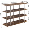 image:imageConvenience Concepts Designs2Go No Tools XL Highboy 4Tier TV Stand 4725  Entertainment Center for TVs up to 55 Inches Modern TV Console with Shelves for Living Room Family Room Light OakBarnwood