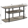 image:imageConvenience Concepts Designs2Go No Tools XL Highboy 4Tier TV Stand 4725  Entertainment Center for TVs up to 55 Inches Modern TV Console with Shelves for Living Room Family Room Light OakWhite
