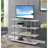 image:imageConvenience Concepts Designs2Go No Tools XL Highboy 4Tier TV Stand 4725  Entertainment Center for TVs up to 55 Inches Modern TV Console with Shelves for Living Room Family Room Light OakWhite