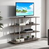 image:imageConvenience Concepts Designs2Go No Tools XL Highboy 4Tier TV Stand 4725  Entertainment Center for TVs up to 55 Inches Modern TV Console with Shelves for Living Room Family Room Light OakWeathered Gray