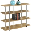 image:imageConvenience Concepts Designs2Go No Tools XL Highboy 4Tier TV Stand 4725  Entertainment Center for TVs up to 55 Inches Modern TV Console with Shelves for Living Room Family Room Light OakLight Oak