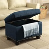 image:imageConvenience Concepts Designs4Comfort 5th Avenue Storage Ottoman 24  Contemporary Foot Stool and Seat with Hinged Lid for Living Room Dining Room Office Den Tan FabricBlue Fabric