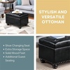 image:imageConvenience Concepts Designs4Comfort 5th Avenue Storage Ottoman 24  Contemporary Foot Stool and Seat with Hinged Lid for Living Room Dining Room Office Den Tan FabricBlack Faux Leather
