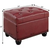 image:imageConvenience Concepts Designs4Comfort 5th Avenue Storage Ottoman 24  Contemporary Foot Stool and Seat with Hinged Lid for Living Room Dining Room Office Den Tan FabricBurgundy Faux Leather