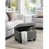 image:imageConvenience Concepts Designs4Comfort 5th Avenue Storage Ottoman 24  Contemporary Foot Stool and Seat with Hinged Lid for Living Room Dining Room Office Den Tan FabricVelvet Gray