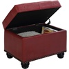 image:imageConvenience Concepts Designs4Comfort 5th Avenue Storage Ottoman 24  Contemporary Foot Stool and Seat with Hinged Lid for Living Room Dining Room Office Den Tan FabricBurgundy Faux Leather