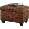 image:imageConvenience Concepts Designs4Comfort 5th Avenue Storage Ottoman 24  Contemporary Foot Stool and Seat with Hinged Lid for Living Room Dining Room Office Den Tan FabricForest Leopard Print Fabric
