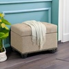 image:imageConvenience Concepts Designs4Comfort 5th Avenue Storage Ottoman 24  Contemporary Foot Stool and Seat with Hinged Lid for Living Room Dining Room Office Den Tan FabricTan