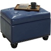 image:imageConvenience Concepts Designs4Comfort 5th Avenue Storage Ottoman 24  Contemporary Foot Stool and Seat with Hinged Lid for Living Room Dining Room Office Den Tan FabricBlue Faux Leather