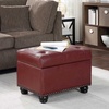 image:imageConvenience Concepts Designs4Comfort 5th Avenue Storage Ottoman 24  Contemporary Foot Stool and Seat with Hinged Lid for Living Room Dining Room Office Den Tan FabricBurgundy Faux Leather
