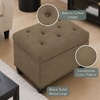 image:imageConvenience Concepts Designs4Comfort 5th Avenue Storage Ottoman 24  Contemporary Foot Stool and Seat with Hinged Lid for Living Room Dining Room Office Den Tan FabricSandstone Fabric