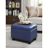 image:imageConvenience Concepts Designs4Comfort 5th Avenue Storage Ottoman 24  Contemporary Foot Stool and Seat with Hinged Lid for Living Room Dining Room Office Den Tan FabricBlue Faux Leather