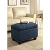 image:imageConvenience Concepts Designs4Comfort 5th Avenue Storage Ottoman 24  Contemporary Foot Stool and Seat with Hinged Lid for Living Room Dining Room Office Den Tan FabricBlue Fabric