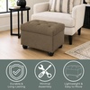 image:imageConvenience Concepts Designs4Comfort 5th Avenue Storage Ottoman 24  Contemporary Foot Stool and Seat with Hinged Lid for Living Room Dining Room Office Den Tan FabricSandstone Fabric