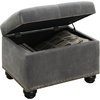 image:imageConvenience Concepts Designs4Comfort 5th Avenue Storage Ottoman 24  Contemporary Foot Stool and Seat with Hinged Lid for Living Room Dining Room Office Den Tan FabricVelvet Gray