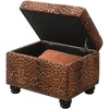 image:imageConvenience Concepts Designs4Comfort 5th Avenue Storage Ottoman 24  Contemporary Foot Stool and Seat with Hinged Lid for Living Room Dining Room Office Den Tan FabricForest Leopard Print Fabric