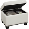 image:imageConvenience Concepts Designs4Comfort 5th Avenue Storage Ottoman 24  Contemporary Foot Stool and Seat with Hinged Lid for Living Room Dining Room Office Den Tan FabricIvory