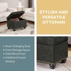 image:imageConvenience Concepts Designs4Comfort 5th Avenue Storage Ottoman 24  Contemporary Foot Stool and Seat with Hinged Lid for Living Room Dining Room Office Den Tan FabricDark Charcoal Gray Fabric