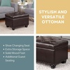 image:imageConvenience Concepts Designs4Comfort 5th Avenue Storage Ottoman 24  Contemporary Foot Stool and Seat with Hinged Lid for Living Room Dining Room Office Den Tan FabricDark Espresso