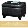 image:imageConvenience Concepts Designs4Comfort 5th Avenue Storage Ottoman 24  Contemporary Foot Stool and Seat with Hinged Lid for Living Room Dining Room Office Den Tan FabricBlack Faux Leather