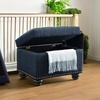 image:imageConvenience Concepts Designs4Comfort 5th Avenue Storage Ottoman 24  Contemporary Foot Stool and Seat with Hinged Lid for Living Room Dining Room Office Den Tan FabricBlue Fabric