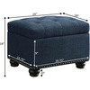 image:imageConvenience Concepts Designs4Comfort 5th Avenue Storage Ottoman 24  Contemporary Foot Stool and Seat with Hinged Lid for Living Room Dining Room Office Den Tan FabricBlue Faux Leather