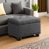 image:imageConvenience Concepts Designs4Comfort 5th Avenue Storage Ottoman 24  Contemporary Foot Stool and Seat with Hinged Lid for Living Room Dining Room Office Den Tan FabricDark Charcoal Gray Fabric