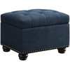 image:imageConvenience Concepts Designs4Comfort 5th Avenue Storage Ottoman 24  Contemporary Foot Stool and Seat with Hinged Lid for Living Room Dining Room Office Den Tan FabricBlue Fabric
