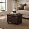 image:imageConvenience Concepts Designs4Comfort 5th Avenue Storage Ottoman 24  Contemporary Foot Stool and Seat with Hinged Lid for Living Room Dining Room Office Den Tan FabricDark Espresso