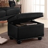 image:imageConvenience Concepts Designs4Comfort 5th Avenue Storage Ottoman 24  Contemporary Foot Stool and Seat with Hinged Lid for Living Room Dining Room Office Den Tan FabricBlack Faux Leather