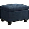image:imageConvenience Concepts Designs4Comfort 5th Avenue Storage Ottoman 24  Contemporary Foot Stool and Seat with Hinged Lid for Living Room Dining Room Office Den Tan FabricBlue Fabric