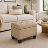 image:imageConvenience Concepts Designs4Comfort 5th Avenue Storage Ottoman 24  Contemporary Foot Stool and Seat with Hinged Lid for Living Room Dining Room Office Den Tan FabricTan