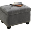 image:imageConvenience Concepts Designs4Comfort 5th Avenue Storage Ottoman 24  Contemporary Foot Stool and Seat with Hinged Lid for Living Room Dining Room Office Den Tan FabricVelvet Gray