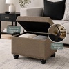 image:imageConvenience Concepts Designs4Comfort 5th Avenue Storage Ottoman 24  Contemporary Foot Stool and Seat with Hinged Lid for Living Room Dining Room Office Den Tan FabricSandstone Fabric