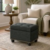 image:imageConvenience Concepts Designs4Comfort 5th Avenue Storage Ottoman 24  Contemporary Foot Stool and Seat with Hinged Lid for Living Room Dining Room Office Den Tan FabricDark Charcoal Gray Fabric