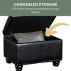 image:imageConvenience Concepts Designs4Comfort 5th Avenue Storage Ottoman 24  Contemporary Foot Stool and Seat with Hinged Lid for Living Room Dining Room Office Den Tan FabricBlack Faux Leather