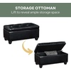 image:imageConvenience Concepts Designs4Comfort 7th Avenue Ottoman Bench 355  Modern Upholstered Footstool amp Seat with Hinged Lid amp Storage for Living Room Bedroom amp Entryway Dark Blue FabricBlack Faux Leather