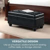 image:imageConvenience Concepts Designs4Comfort 7th Avenue Ottoman Bench 355  Modern Upholstered Footstool amp Seat with Hinged Lid amp Storage for Living Room Bedroom amp Entryway Dark Blue FabricBlack Faux Leather