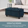 image:imageConvenience Concepts Designs4Comfort 7th Avenue Ottoman Bench 355  Modern Upholstered Footstool amp Seat with Hinged Lid amp Storage for Living Room Bedroom amp Entryway Dark Blue FabricDark Blue Fabric
