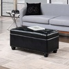 image:imageConvenience Concepts Designs4Comfort 7th Avenue Ottoman Bench 355  Modern Upholstered Footstool amp Seat with Hinged Lid amp Storage for Living Room Bedroom amp Entryway Dark Blue FabricBlack Faux Leather