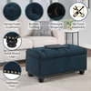 image:imageConvenience Concepts Designs4Comfort 7th Avenue Ottoman Bench 355  Modern Upholstered Footstool amp Seat with Hinged Lid amp Storage for Living Room Bedroom amp Entryway Dark Blue FabricDark Blue Fabric