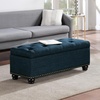 image:imageConvenience Concepts Designs4Comfort 9th Avenue Upholstered Storage Ottoman Bench 42  Contemporary Foot Stool and Seat with Hinged Lid for Living Room Hallway Entryway Dark Blue FabricDark Blue Fabric
