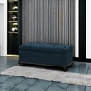 image:imageConvenience Concepts Designs4Comfort 9th Avenue Upholstered Storage Ottoman Bench 42  Contemporary Foot Stool and Seat with Hinged Lid for Living Room Hallway Entryway Dark Blue FabricDark Blue Fabric