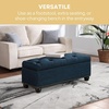 image:imageConvenience Concepts Designs4Comfort 9th Avenue Upholstered Storage Ottoman Bench 42  Contemporary Foot Stool and Seat with Hinged Lid for Living Room Hallway Entryway Dark Blue FabricDark Blue Fabric