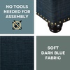 image:imageConvenience Concepts Designs4Comfort 9th Avenue Upholstered Storage Ottoman Bench 42  Contemporary Foot Stool and Seat with Hinged Lid for Living Room Hallway Entryway Dark Blue FabricDark Blue Fabric