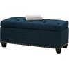 image:imageConvenience Concepts Designs4Comfort 9th Avenue Upholstered Storage Ottoman Bench 42  Contemporary Foot Stool and Seat with Hinged Lid for Living Room Hallway Entryway Dark Blue FabricDark Blue Fabric